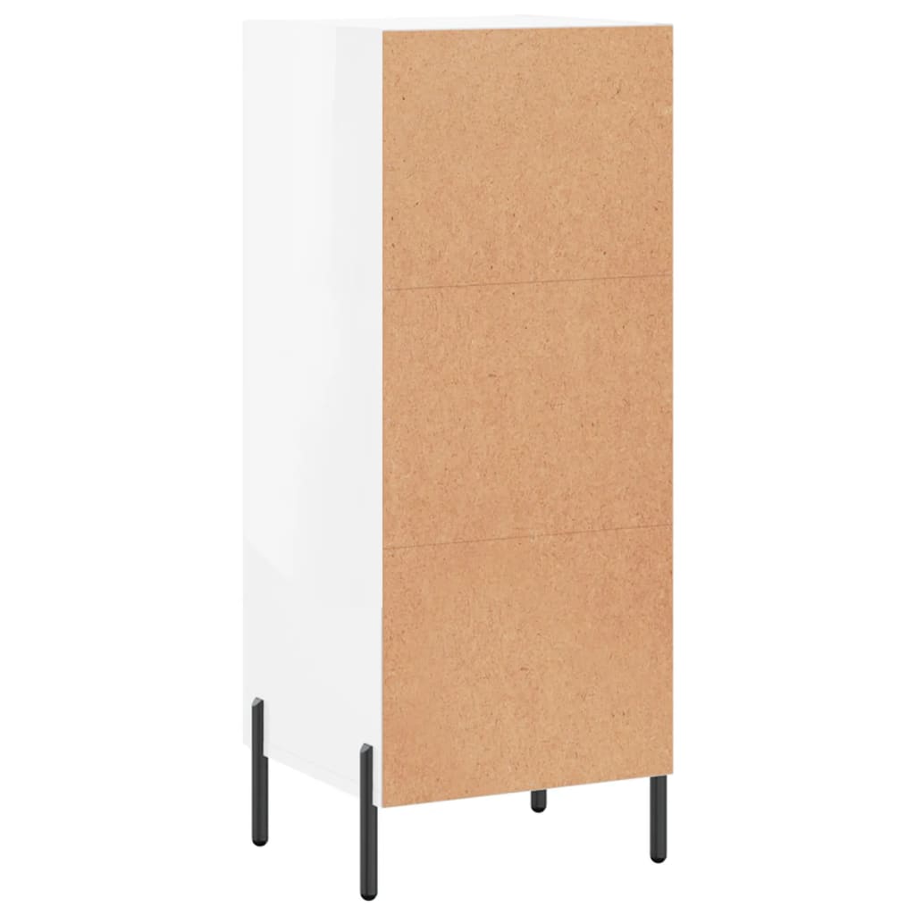 vidaXL Ντουλάπι Γυαλιστερό Λευκό 34,5x34x90 εκ. Επεξεργασμένο Ξύλο