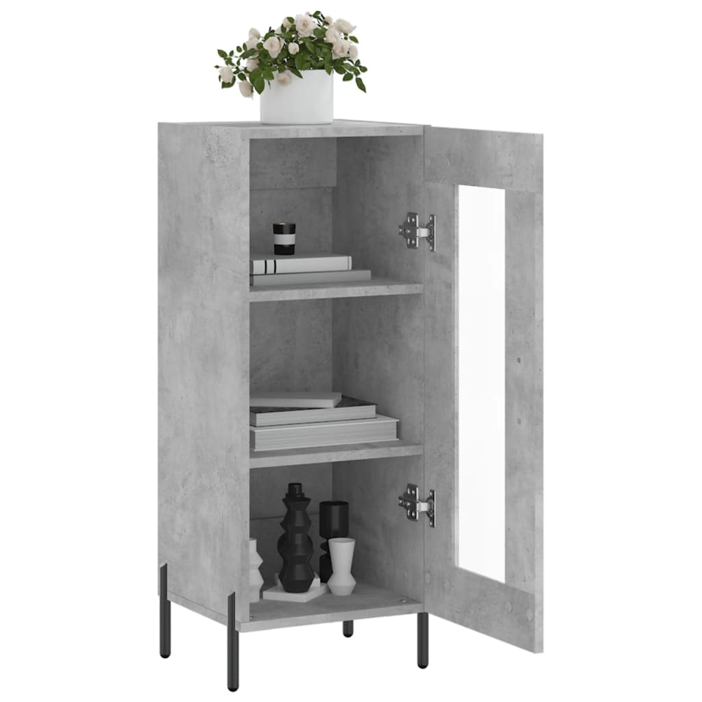 vidaXL Ντουλάπι Γκρι Σκυροδέματος 34,5x34x90 εκ. Επεξεργασμένο Ξύλο