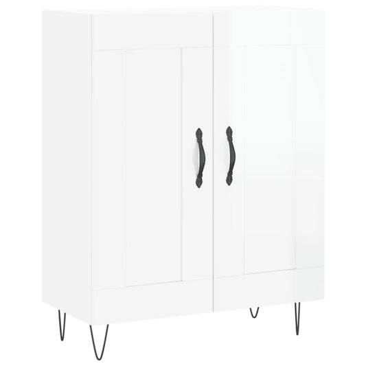 vidaXL Ντουλάπι Γυαλιστερό Λευκό 69,5x34x90 εκ. Επεξεργασμένο Ξύλο