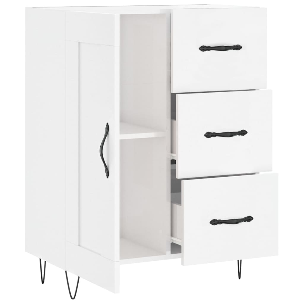 vidaXL Ντουλάπι Γυαλιστερό Λευκό 69,5x34x90 εκ. Επεξεργασμένο Ξύλο