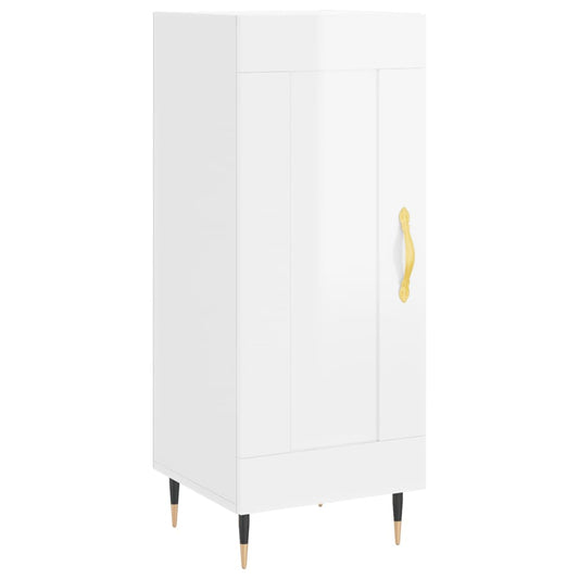 vidaXL Ντουλάπι Γυαλιστερό Λευκό 34,5x34x90 εκ. Επεξεργασμένο Ξύλο