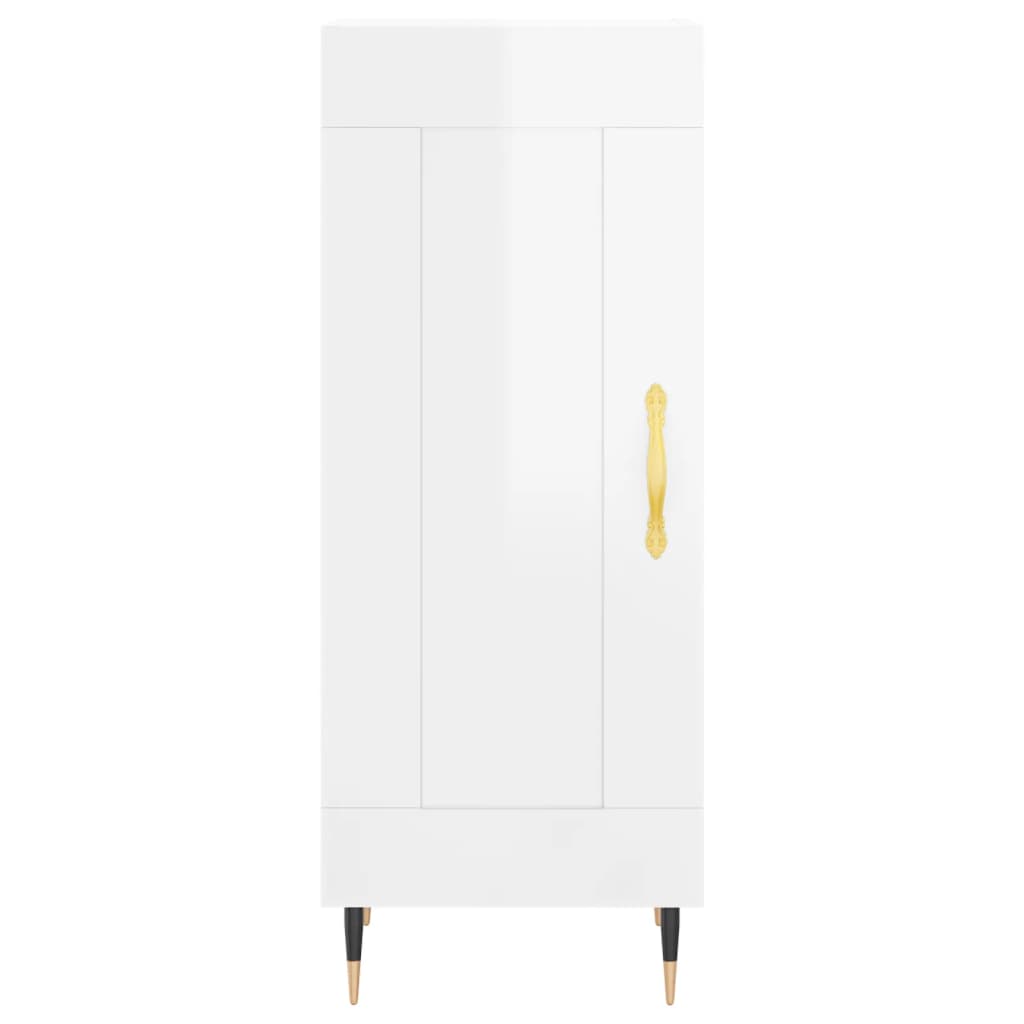 vidaXL Ντουλάπι Γυαλιστερό Λευκό 34,5x34x90 εκ. Επεξεργασμένο Ξύλο