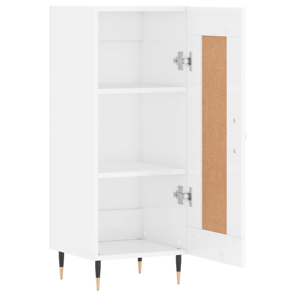 vidaXL Ντουλάπι Γυαλιστερό Λευκό 34,5x34x90 εκ. Επεξεργασμένο Ξύλο