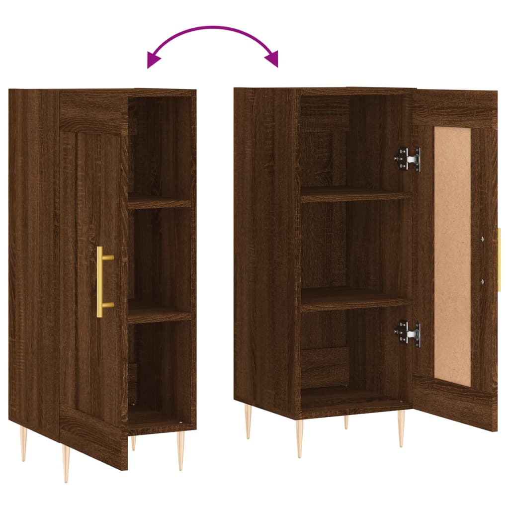 vidaXL Ντουλάπι Καφέ Δρυς 34,5 x 34 x 90 εκ. Επεξεργασμένο Ξύλο