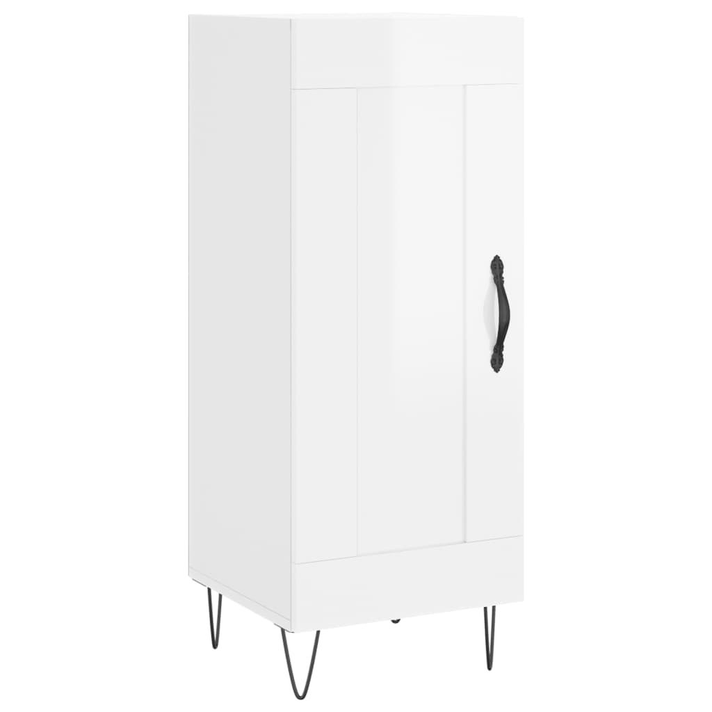 vidaXL Ντουλάπι Γυαλιστερό Λευκό 34,5x34x90 εκ. Επεξεργασμένο Ξύλο
