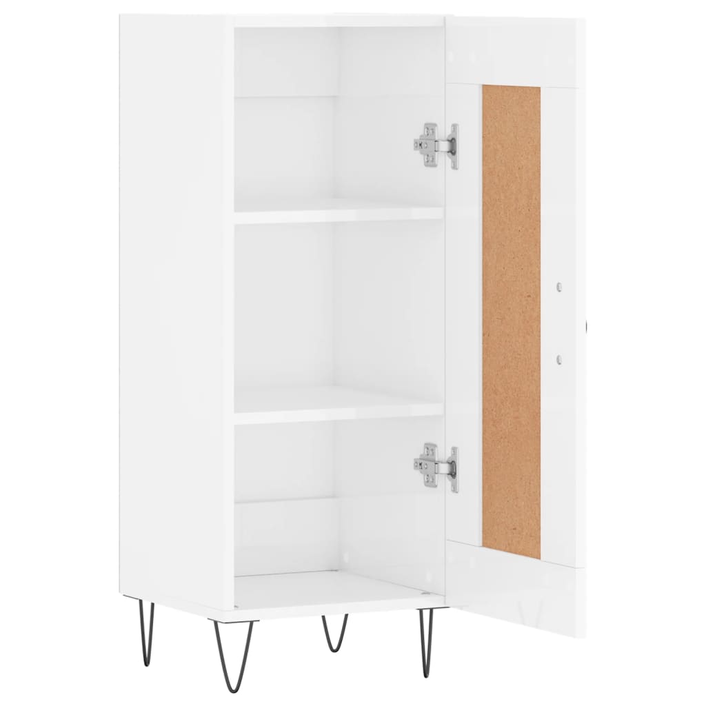 vidaXL Ντουλάπι Γυαλιστερό Λευκό 34,5x34x90 εκ. Επεξεργασμένο Ξύλο