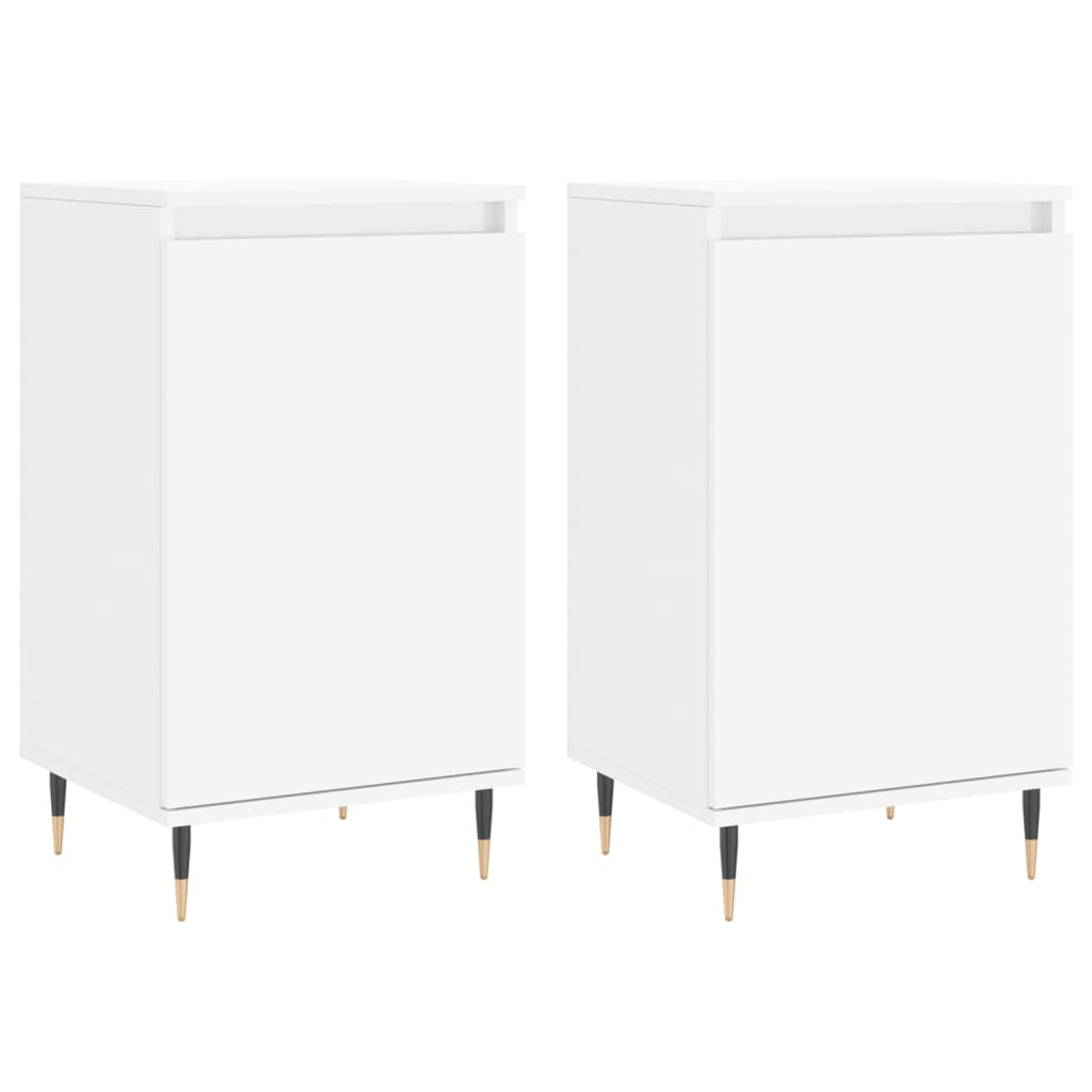 vidaXL Ντουλάπια 2 τεμ. Λευκά 40 x 35 x 70 εκ. από Επεξεργασμένο Ξύλο