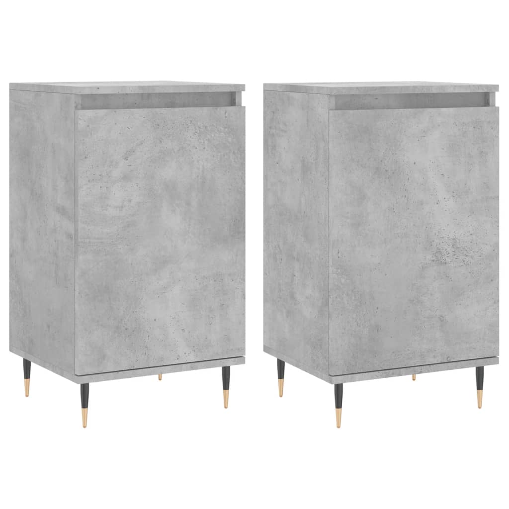 vidaXL Ντουλάπια 2 τεμ. Γκρι Σκυροδ. 40x35x70 εκ. Επεξεργασμένο Ξύλο