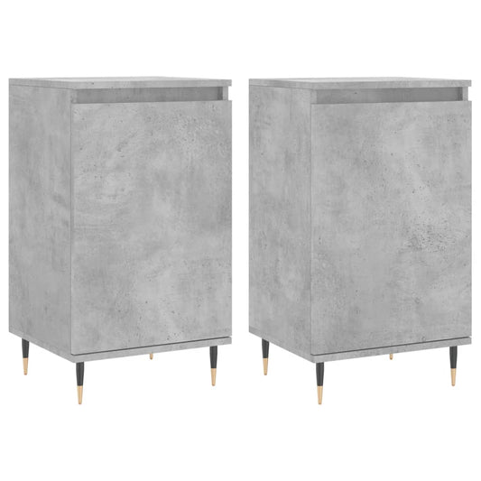vidaXL Ντουλάπια 2 τεμ. Γκρι Σκυροδ. 40x35x70 εκ. Επεξεργασμένο Ξύλο