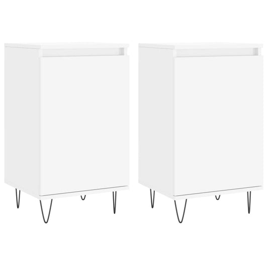 vidaXL Ντουλάπια 2 τεμ. Λευκά 40 x 35 x 70 εκ. από Επεξεργασμένο Ξύλο