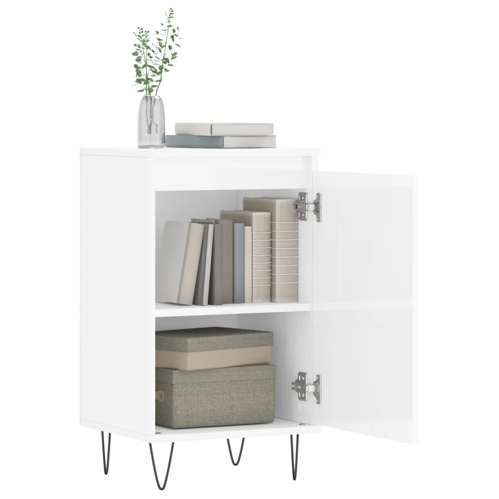 vidaXL Ντουλάπια 2 τεμ. Γυαλιστ. Λευκό 40x35x70 εκ. από Επεξεργ. Ξύλο