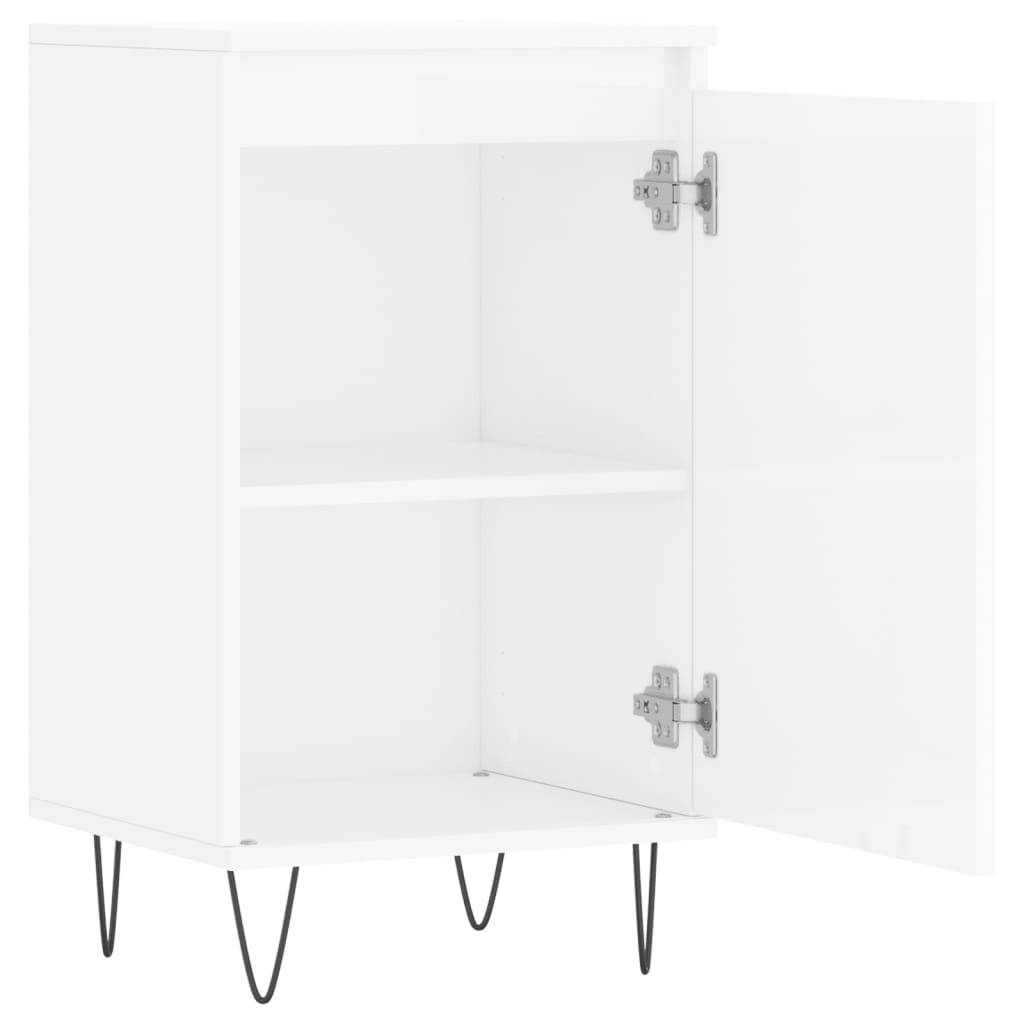 vidaXL Ντουλάπια 2 τεμ. Γυαλιστ. Λευκό 40x35x70 εκ. από Επεξεργ. Ξύλο