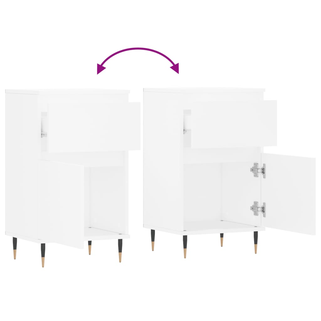 vidaXL Συρταριέρα Λευκή 40 x 35 x 70 εκ. από Επεξεργασμένο Ξύλο