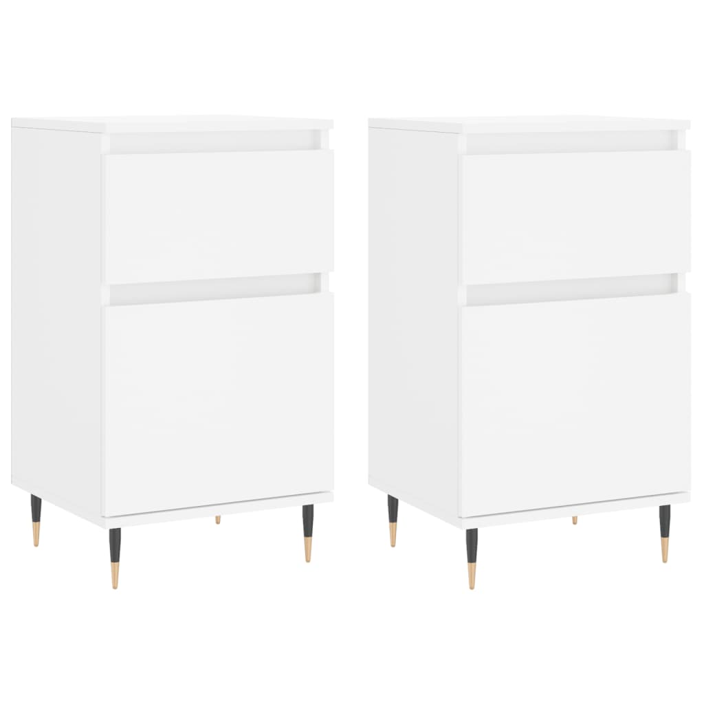 vidaXL Ντουλάπια 2 τεμ. Λευκά 40 x 35 x 70 εκ. από Επεξεργασμένο Ξύλο
