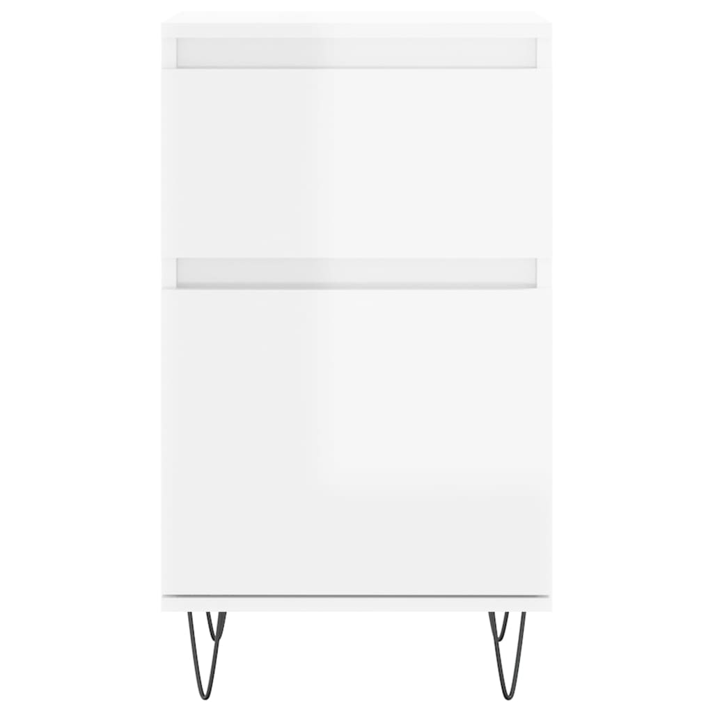 vidaXL Ντουλάπια 2 τεμ. Γυαλιστ. Λευκό 40x35x70 εκ. από Επεξεργ. Ξύλο