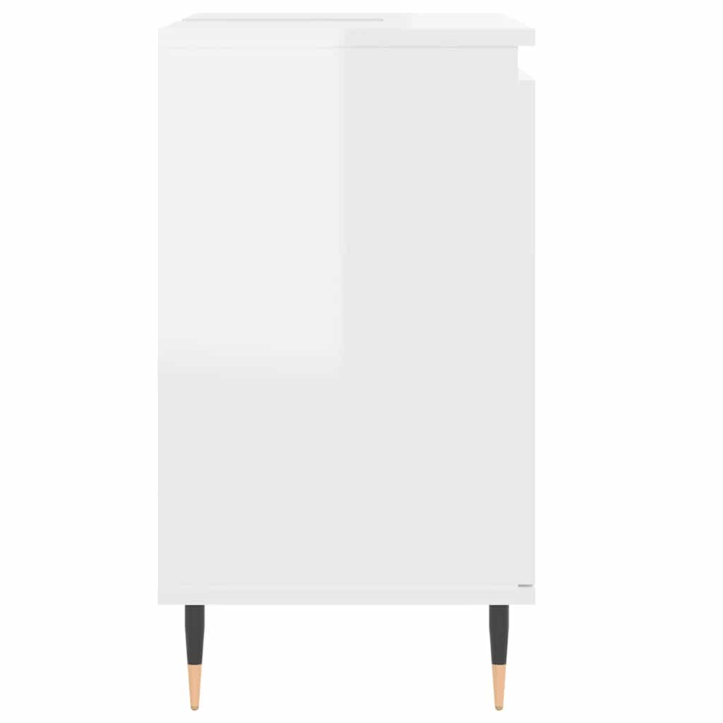 vidaXL Ντουλάπι Μπάνιου Γυαλ. Λευκό 58 x 33 x 60 εκ. από Επεξεργ. Ξύλο