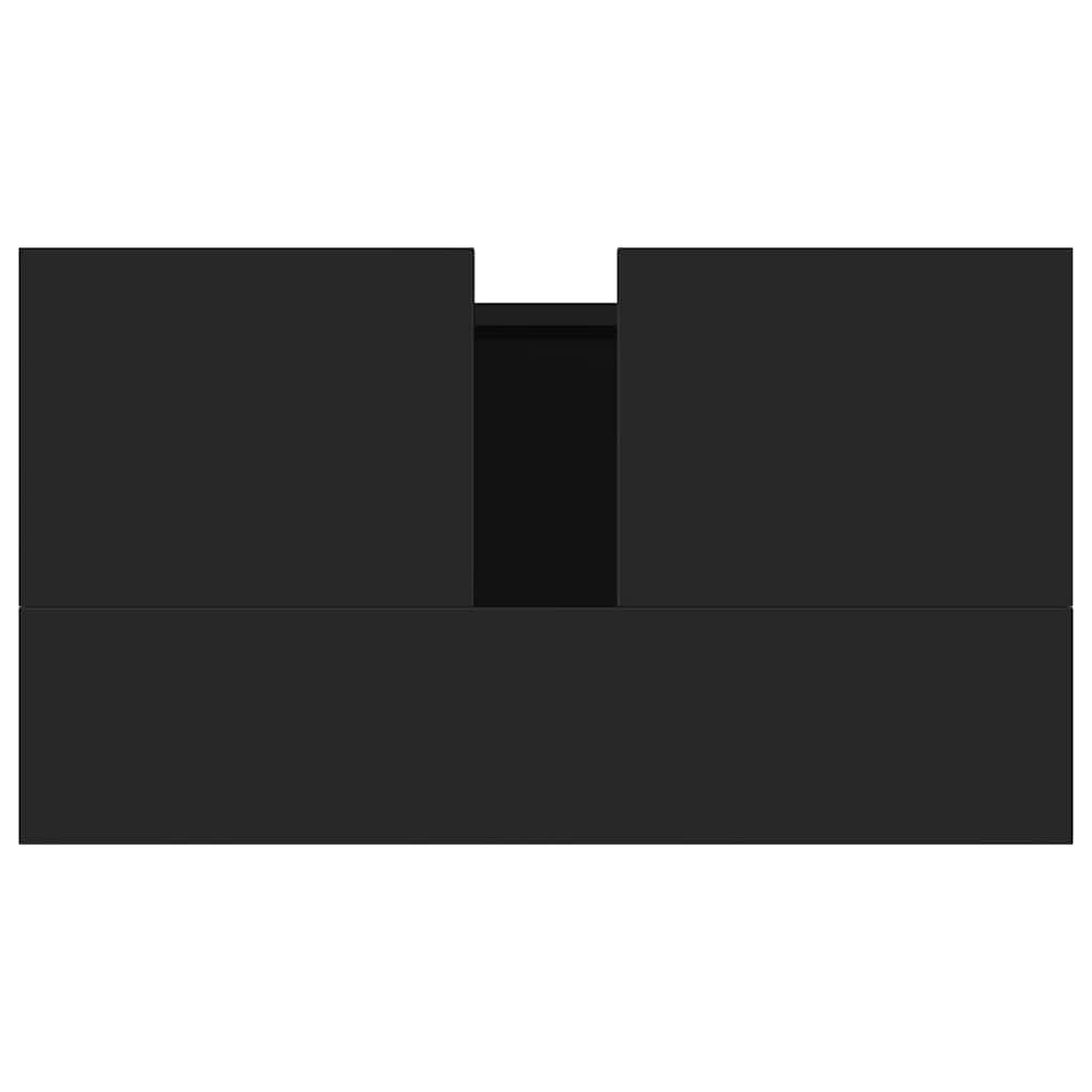 vidaXL Ντουλάπι Μπάνιου Μαύρο 58 x 33 x 60 εκ. από Επεξεργασμένο Ξύλο