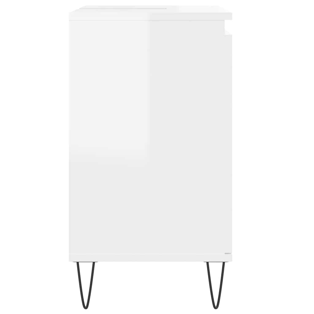 vidaXL Ντουλάπι Μπάνιου Γυαλ. Λευκό 58 x 33 x 60 εκ. από Επεξεργ. Ξύλο