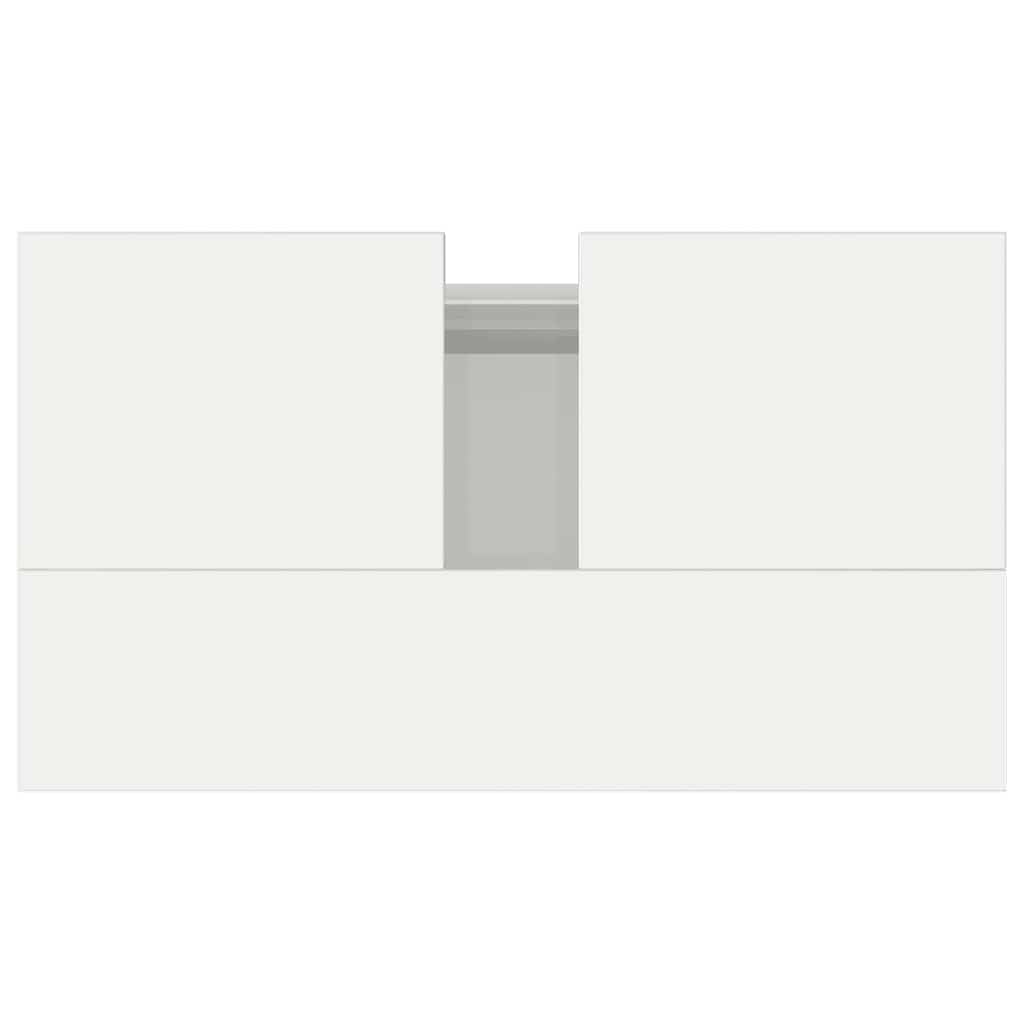 vidaXL Ντουλάπι Μπάνιου Γυαλ. Λευκό 58 x 33 x 60 εκ. από Επεξεργ. Ξύλο