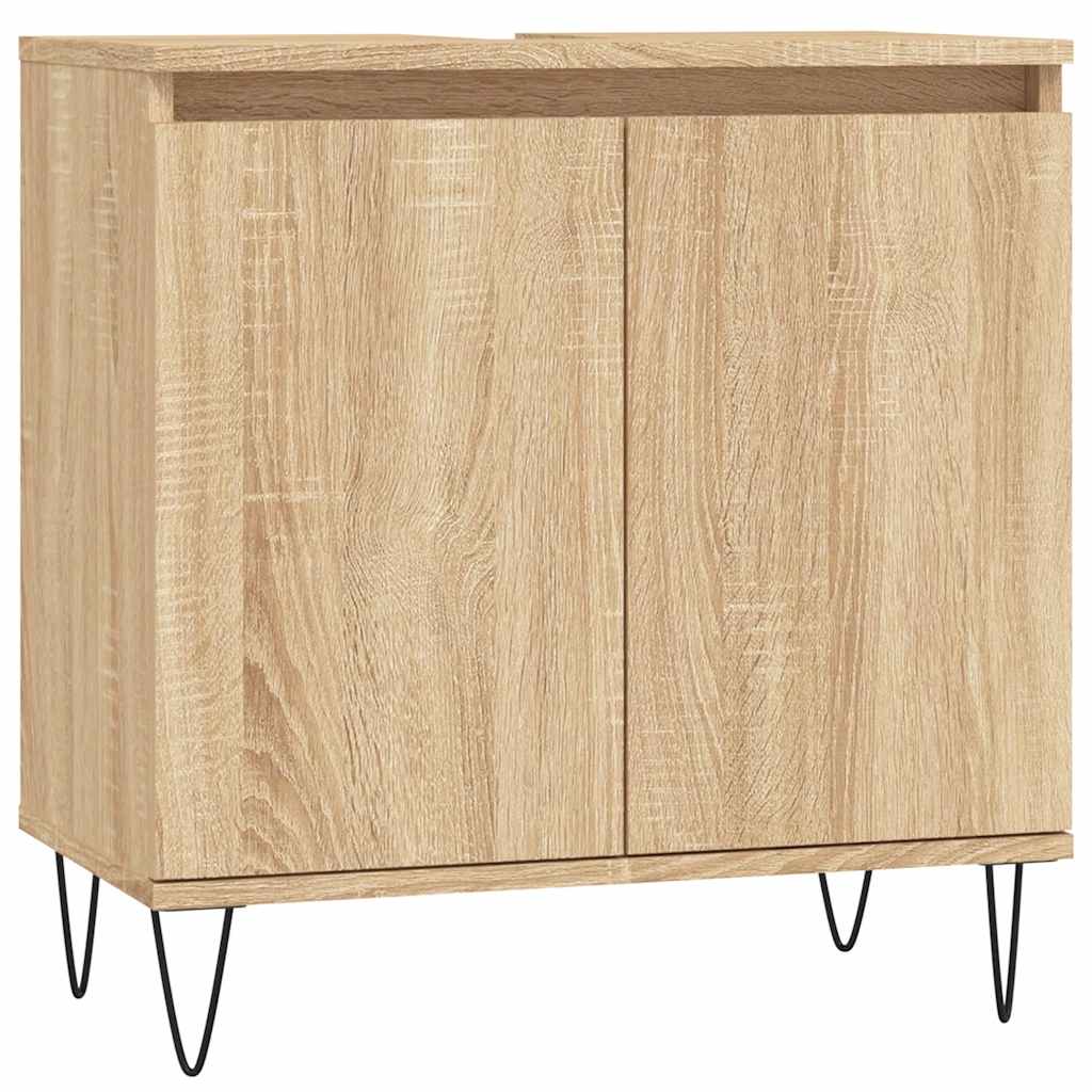 vidaXL Ντουλάπι Μπάνιου Sonoma Δρυς 58 x 33 x 60 εκ. από Επεξεργ. Ξύλο