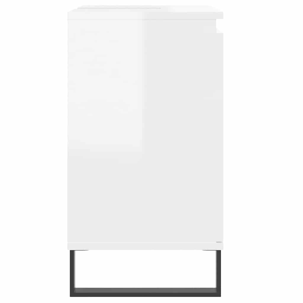 vidaXL Ντουλάπι Μπάνιου Γυαλ. Λευκό 58 x 33 x 60 εκ. από Επεξεργ. Ξύλο