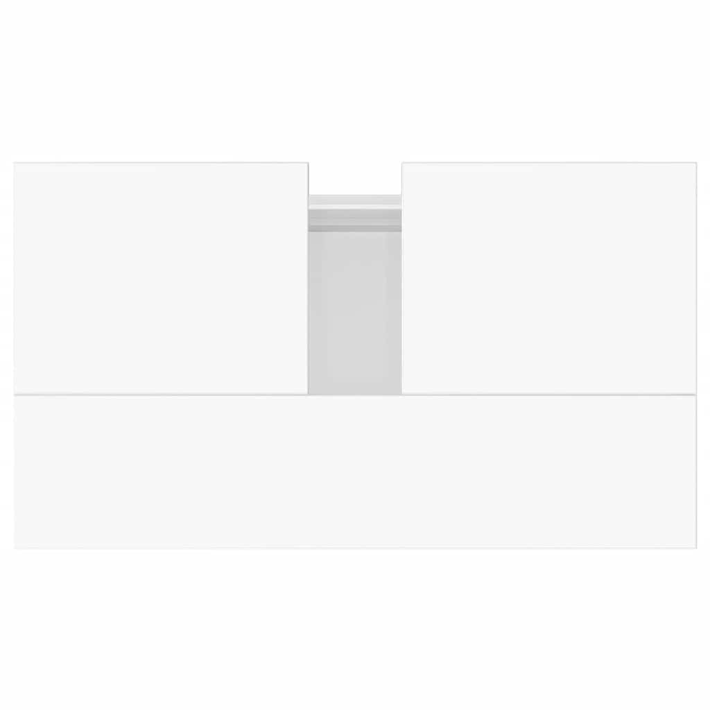 vidaXL Ντουλάπι Μπάνιου Γυαλ. Λευκό 58 x 33 x 60 εκ. από Επεξεργ. Ξύλο