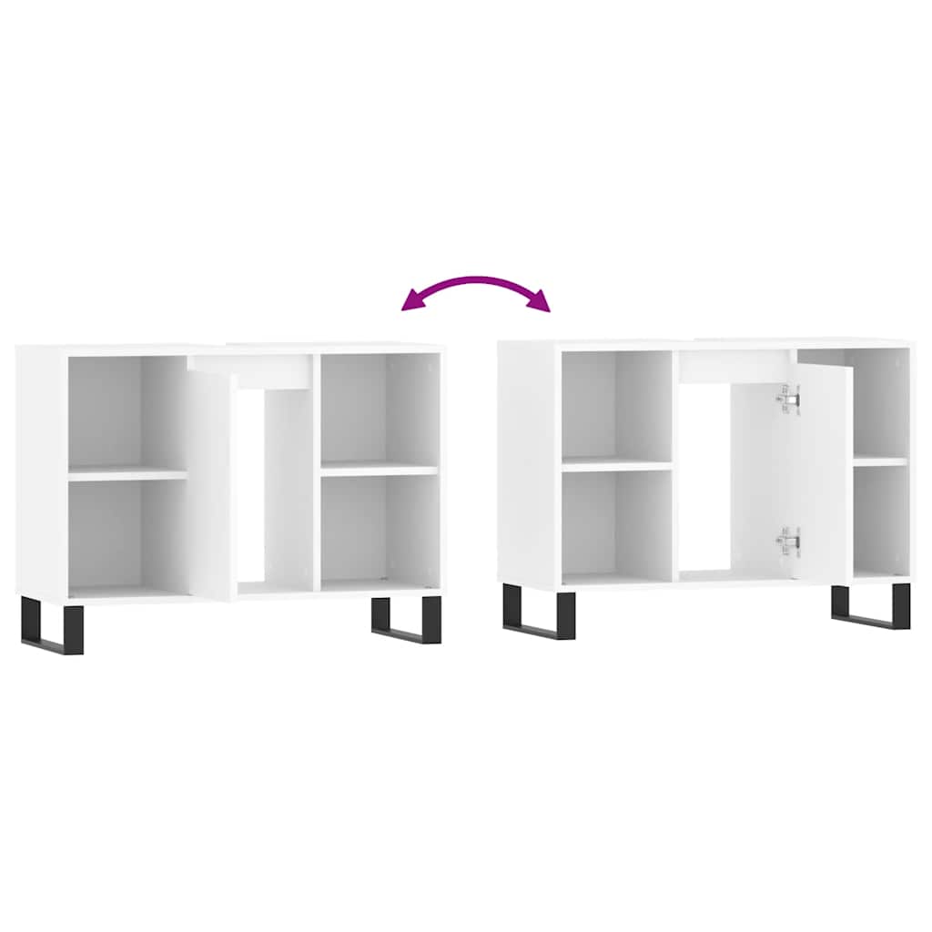 vidaXL Ντουλάπι Μπάνιου Λευκό 80 x 33 x 60 εκ. Επεξεργασμένο Ξύλο