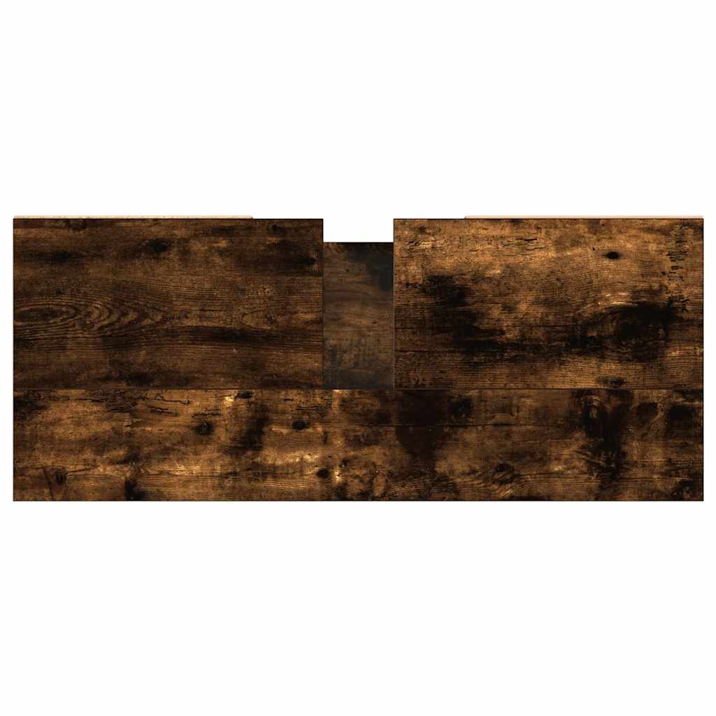 vidaXL Ντουλάπι Μπάνιου Καπνιστή Δρυς 80 x 33 x 60 εκ. Επεξεργ. Ξύλο