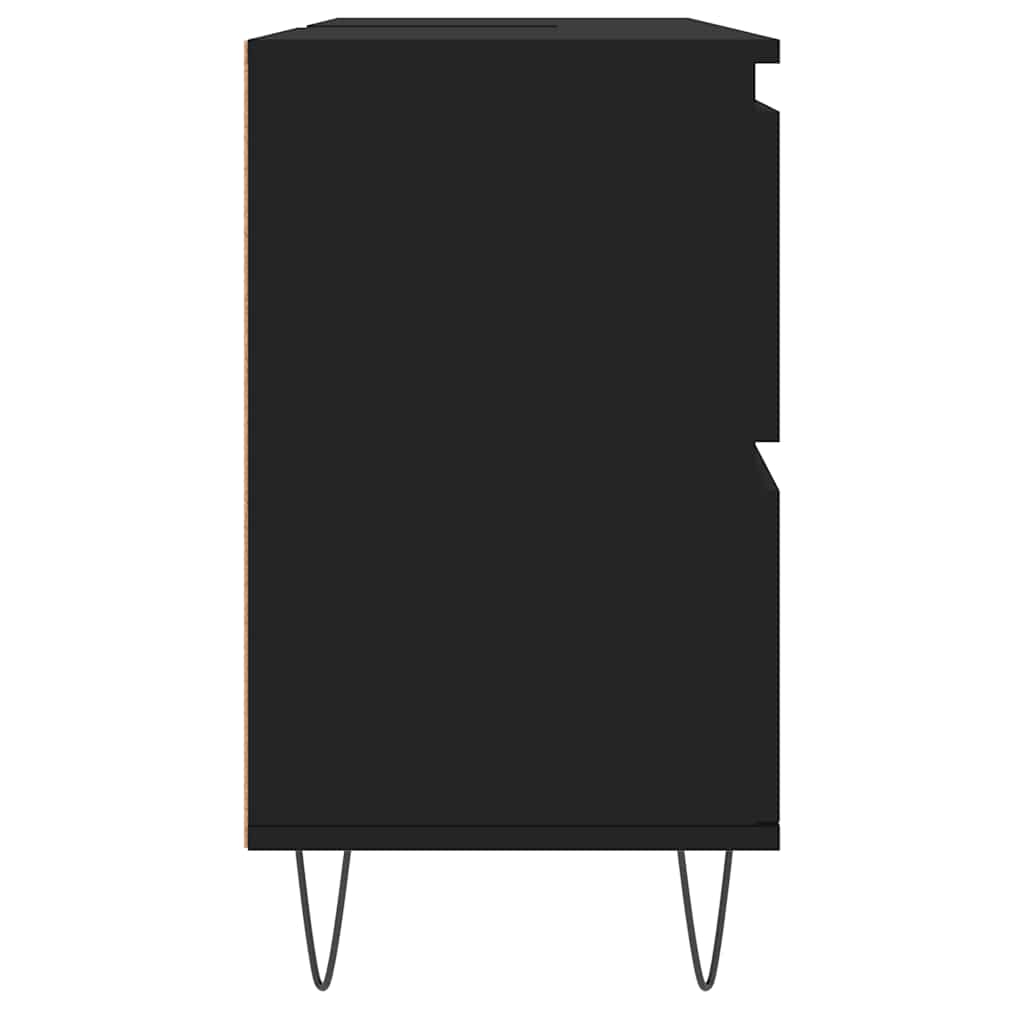 vidaXL Ντουλάπι Μπάνιου Μαύρο 80 x 33 x 60 εκ. από Επεξεργασμένο Ξύλο