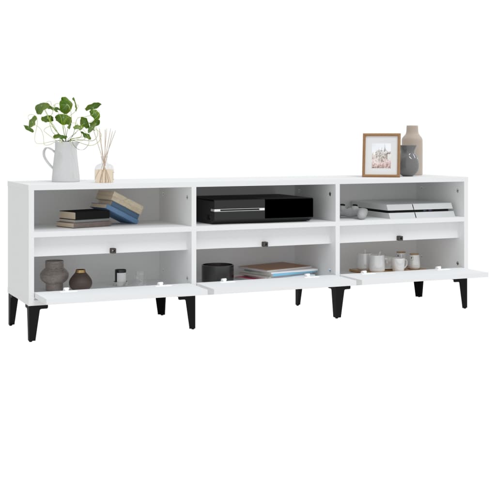 vidaXL Έπιπλο Τηλεόρασης Λευκό 150x30x44,5 εκ. Επεξεργασμένο Ξύλο