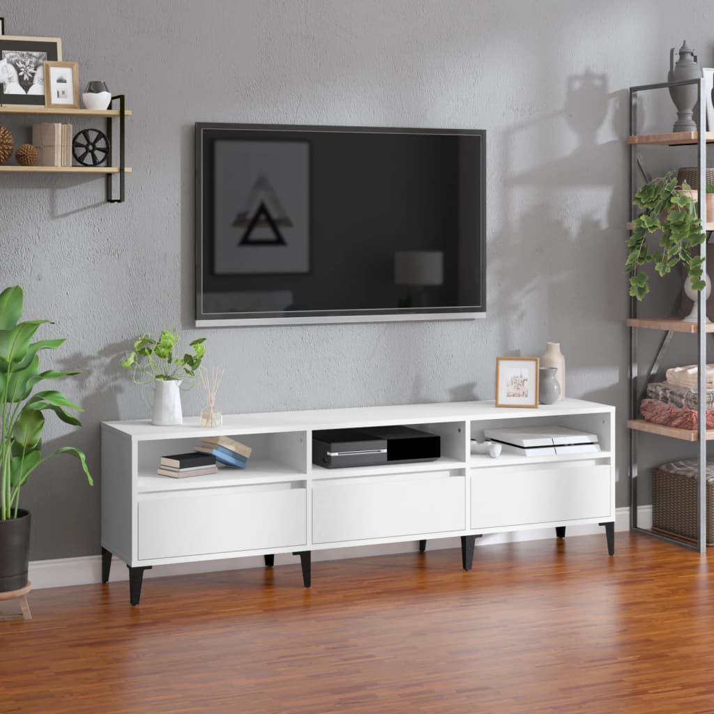 vidaXL Έπιπλο Τηλεόρασης Λευκό 150x30x44,5 εκ. Επεξεργασμένο Ξύλο