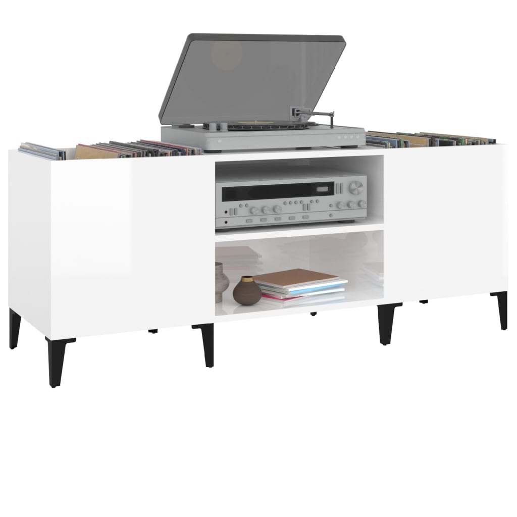 vidaXL Δισκοθήκη Λευκή 121 x 38 x 48 εκ. Επεξεργασμένο Ξύλο