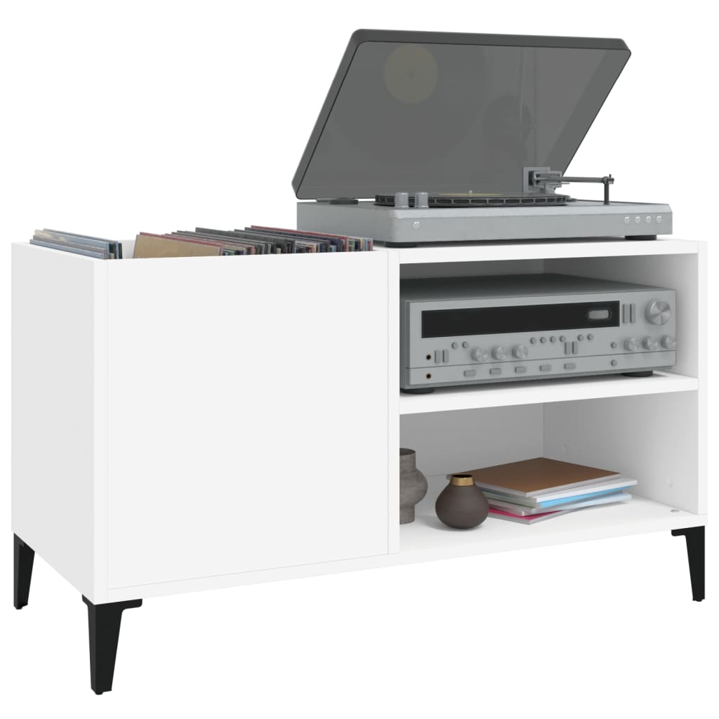 vidaXL Δισκοθήκη Λευκή 84,5 x 38 x 48 εκ. από Επεξεργασμένο Ξύλο