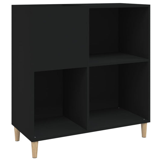 vidaXL Δισκοθήκη Μαύρη 84,5 x 38 x 89 εκ. από Επεξεργασμένο Ξύλο
