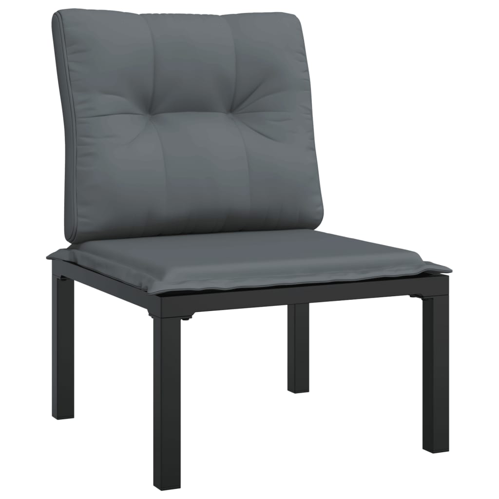 vidaXL Σαλόνι Κήπου Σετ 7 Τεμαχίων Μαύρο & Γκρι από Συνθετικό Ρατάν