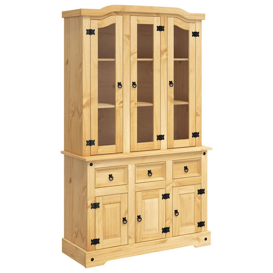 vidaXL Βιτρίνα Corona Καφέ 112x43x196εκ. Μασίφ Ξύλο Μεξικάνικου Πεύκου