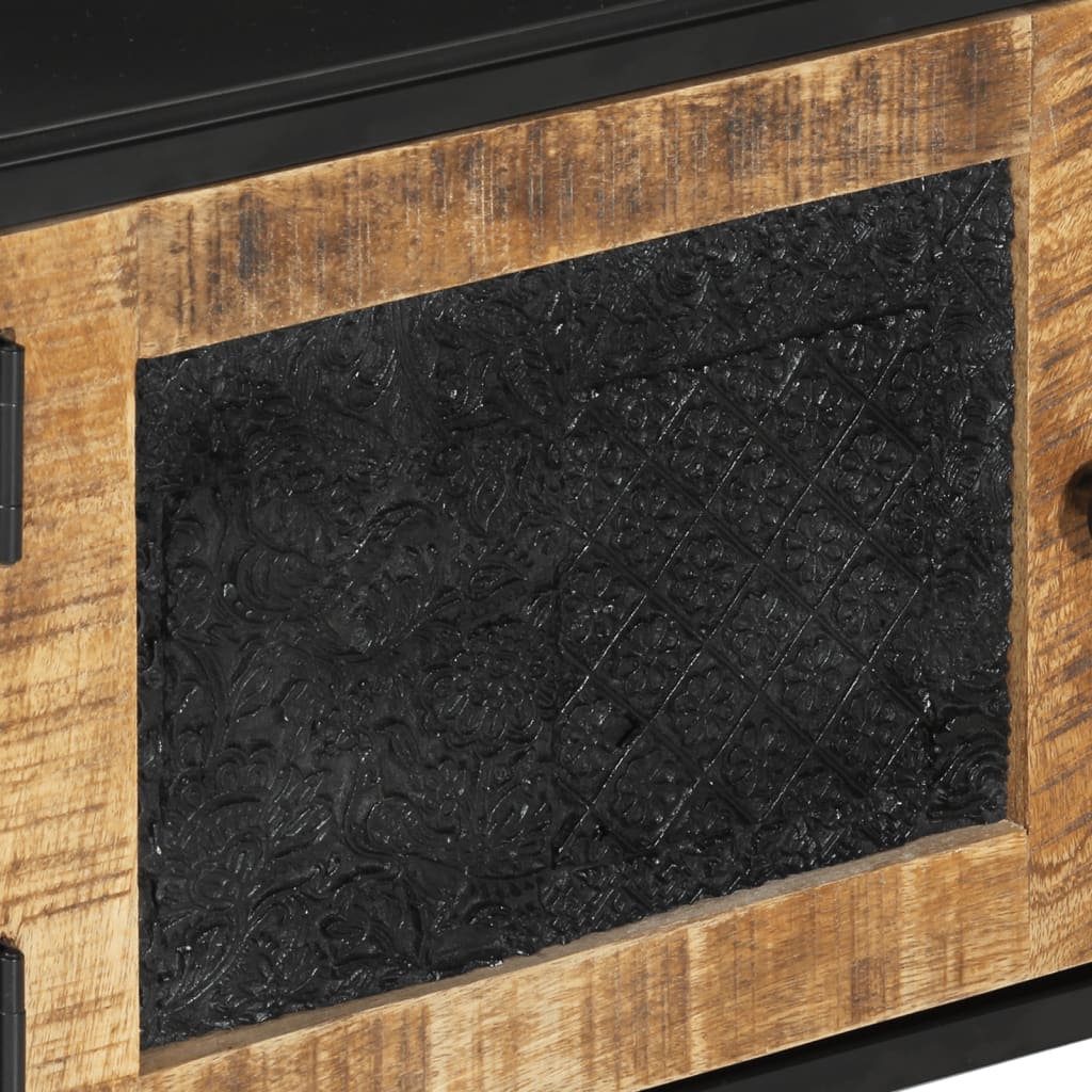vidaXL Έπιπλο Τηλεόρασης 110 x 30 x 40 εκ. Μασίφ Ξύλο Μάνγκο & Σίδηρος