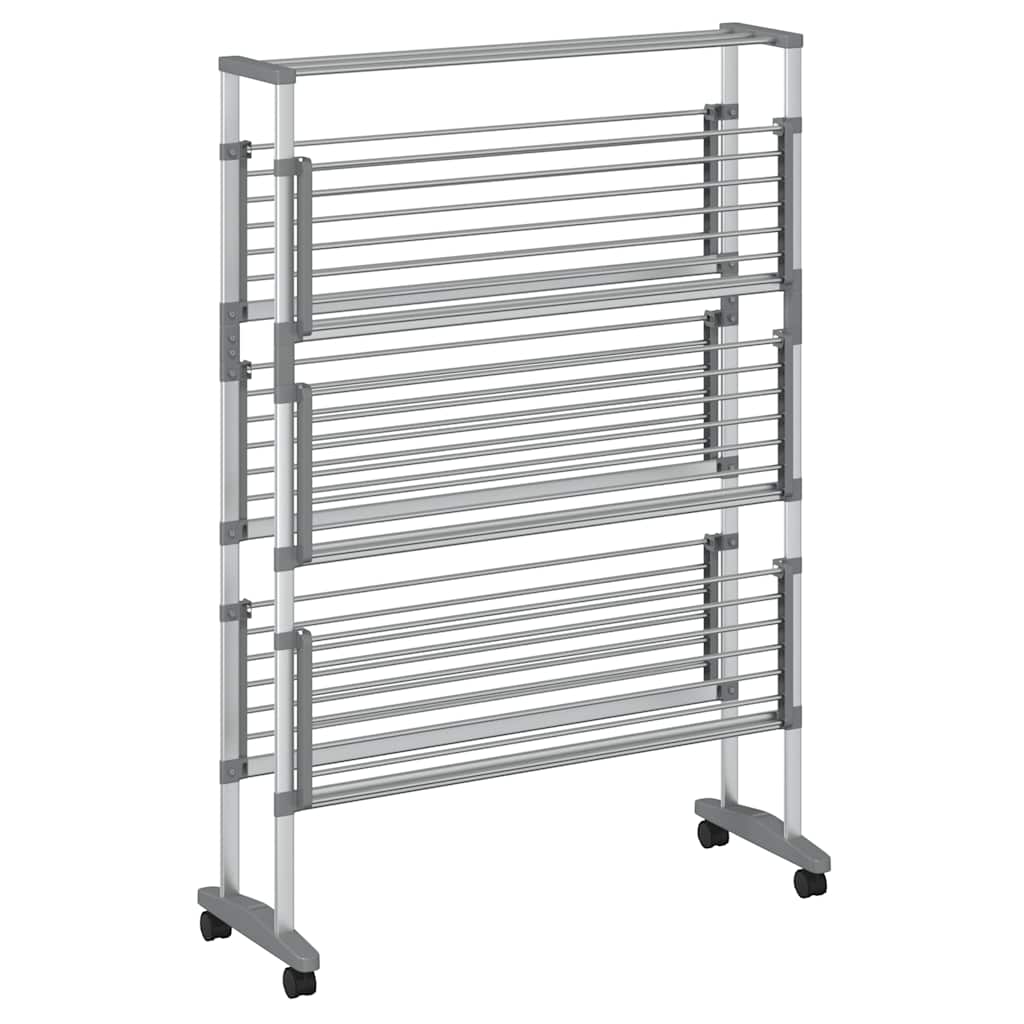 vidaXL Απλώστρα Ρούχων με Ροδάκια 89 x 64 x 129 εκ. από Αλουμίνιο