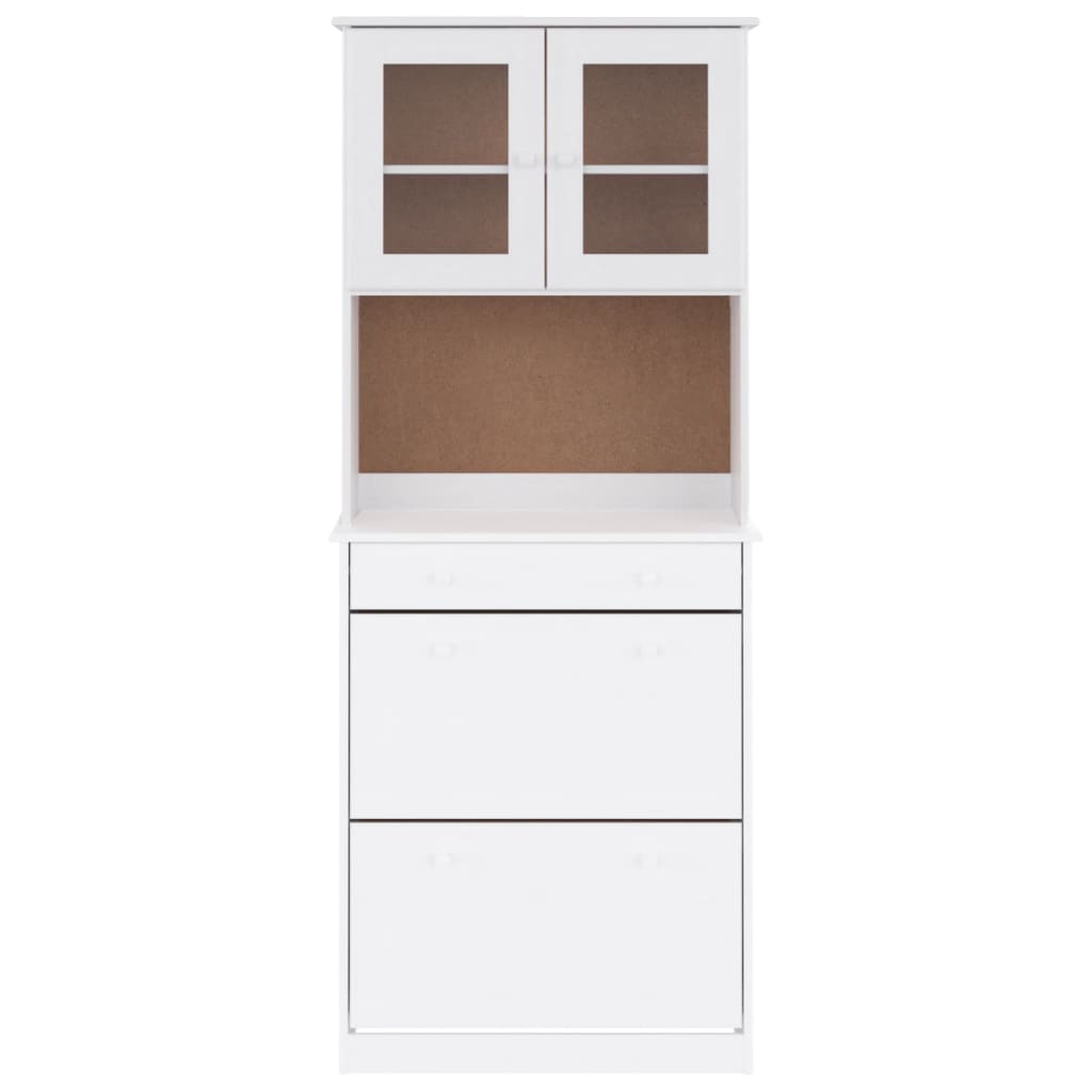 vidaXL Ντουλάπι ALTA Λευκό 77 x 35 x 188 εκ. από Μασίφ Ξύλο Πεύκου