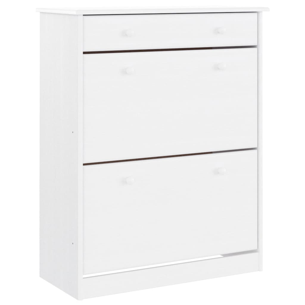 vidaXL Ντουλάπι ALTA Λευκό 77 x 35 x 188 εκ. από Μασίφ Ξύλο Πεύκου