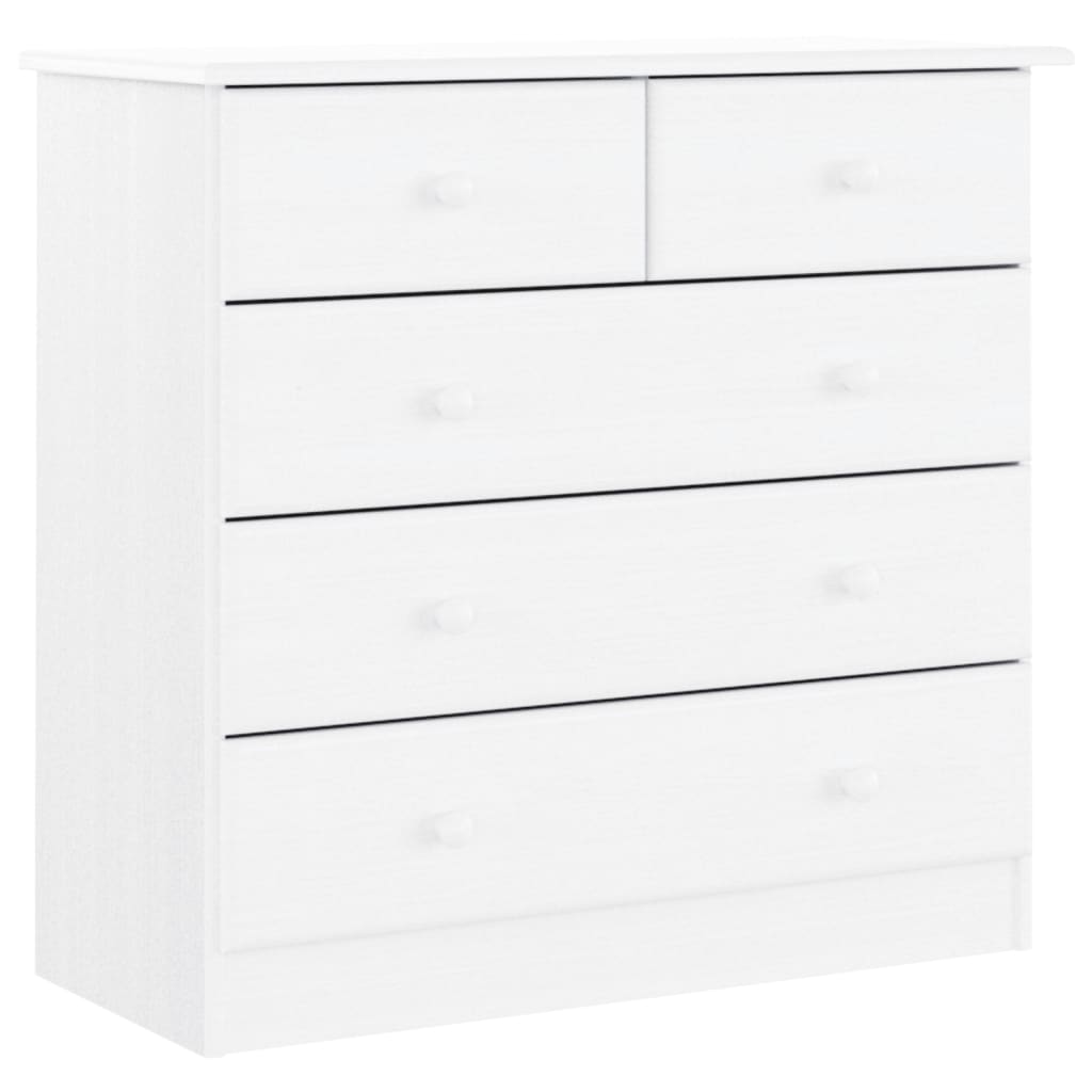 vidaXL Ντουλάπι ALTA Λευκό 77 x 35 x 165 εκ. από Μασίφ Ξύλο Πεύκου