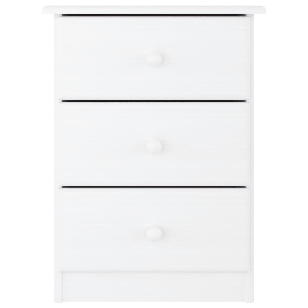 vidaXL Κομοδίνο ALTA Λευκό 41 x 35 x 55,5 εκ. από Μασίφ Ξύλο Πεύκου