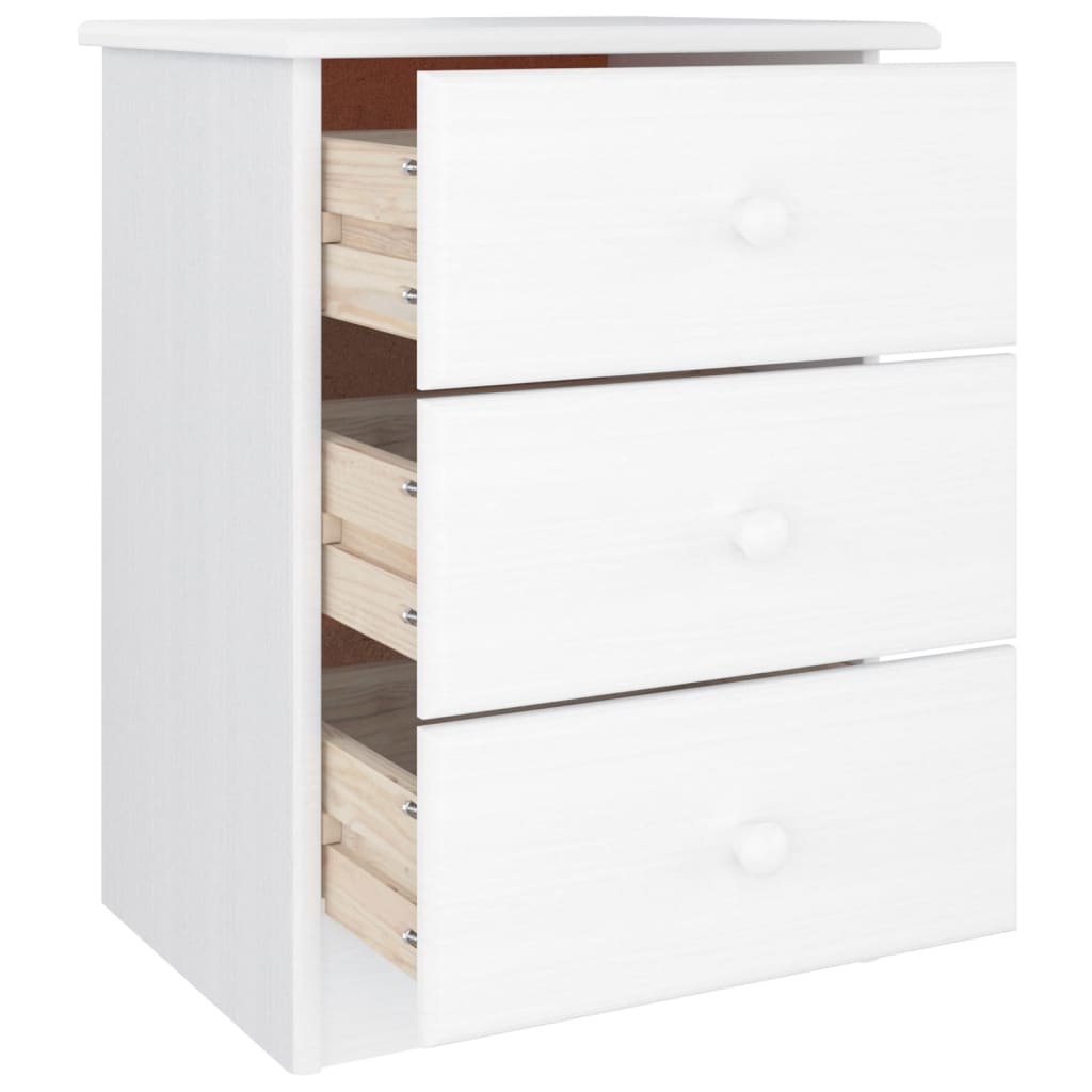 vidaXL Κομοδίνο ALTA Λευκό 41 x 35 x 55,5 εκ. από Μασίφ Ξύλο Πεύκου