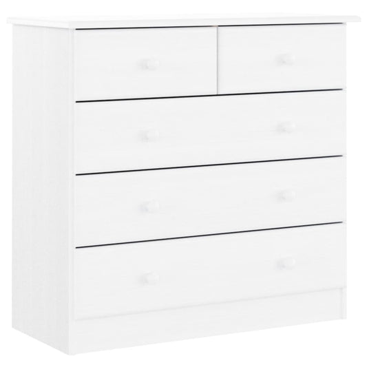 vidaXL Συρταριέρα ALTA Λευκή 77 x 35 x 73 εκ. από Μασίφ Ξύλο Πεύκου