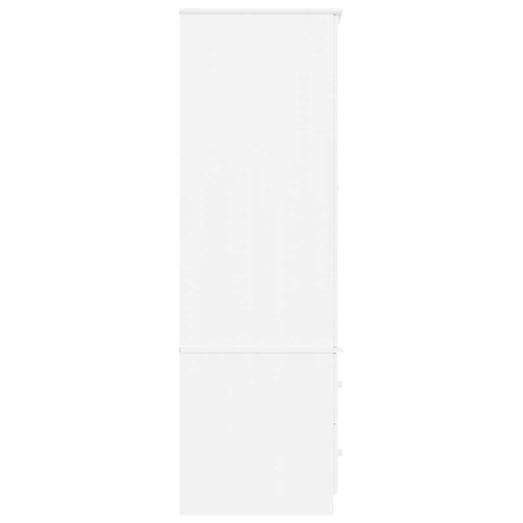 vidaXL Ντουλάπα ALTA Λευκή 90 x 55 x 170 εκ. από Μασίφ Ξύλο Πεύκου