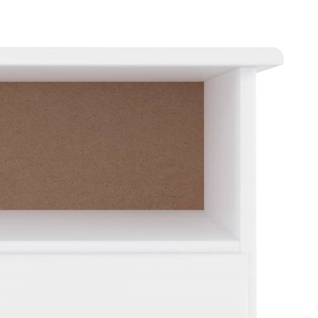 vidaXL Έπιπλο Τηλ. Συρτάρια ALTA Λευκό 100x35x41 εκ. Μασίφ Ξύλο Πεύκου