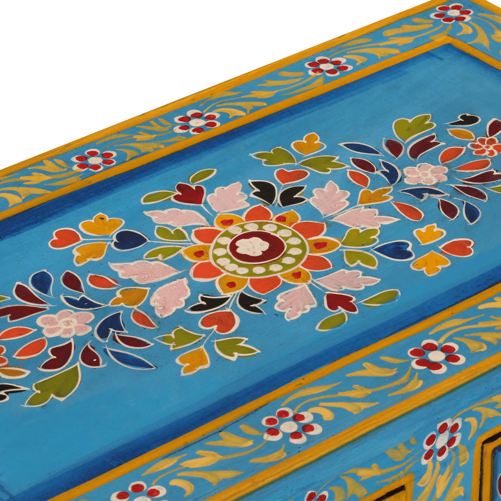 vidaXL Ντουλάπι Τιρκουάζ 55 x 30 x 76 εκ. από Μασίφ Ξύλο Μάνγκο