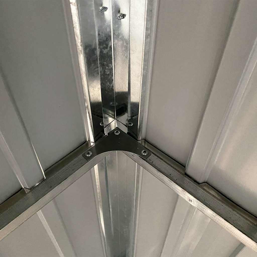 vidaXL Αποθήκη Κήπου Εκτεταμένη Οροφή Αν. Γκρι 277x107x181 εκ Ατσάλι