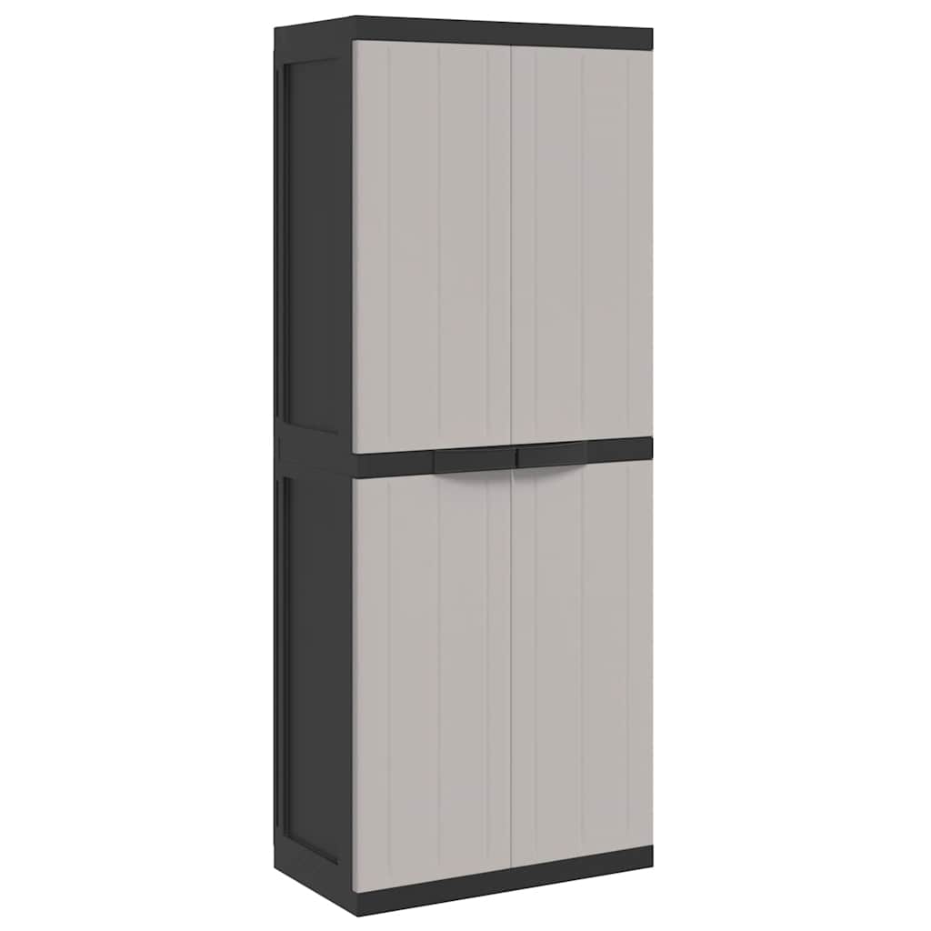 vidaXL Ντουλάπι Αποθ. Εξ. Χώρου Γκρι/Μαύρο 65x37x165εκ. Πολυπροπυλένιο