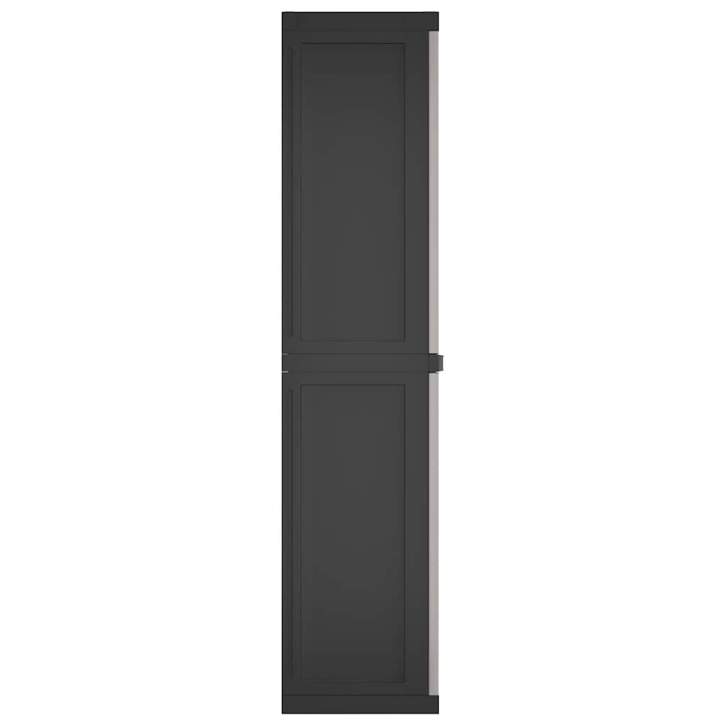 vidaXL Ντουλάπι Αποθ. Εξ. Χώρου Γκρι/Μαύρο 65x37x165εκ. Πολυπροπυλένιο